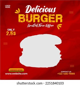 Social Media-Post für Hamburger