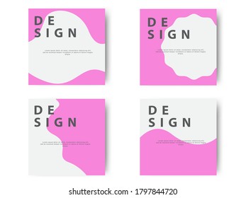 Social media post. Business presentation template. Collection of modern square blog posts Edit simple banner info, trendy book cover ideas. style of display of digital web letters. elegant card