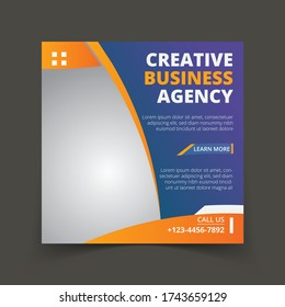 Social media post business template with marketing style premium vector