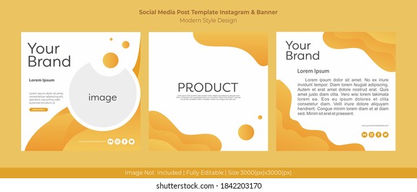 SOCIAL MEDIA POST BUSINESS TEMPLATE & BANNER MODERN STYLE YELLOW COLOR Page 01