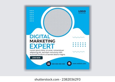 Social Media Post by Marketing Agency, Digital Marketing Banner, Square Business Flyer Template