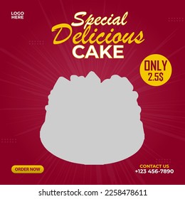 Social media post for cake