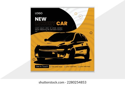 Social Media Post Car Design Yellow Black Business 