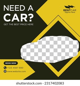 Social media post of car rental template