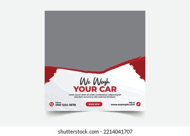 social media post car wash. Car wash story advertising offer, automobile cleaning, Car wash social media post template, cleaning service flyer design