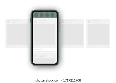 Social media post carousel. Social network interface.