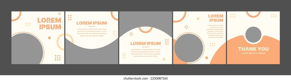 social media post carousel template. banner template with orange theme for advertising