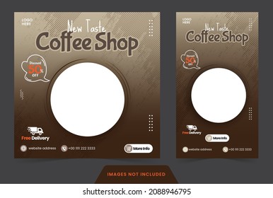 social media post Coffee pack shop banner or flyer for social media post template