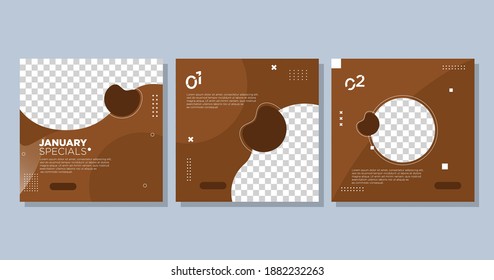 social media post collection, two colors, perfect for business, etc, eps 10