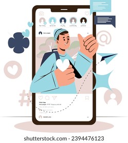 social media  post comic illustration 