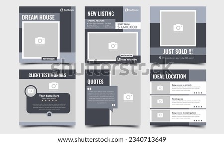 Social media post content promotion template for real estate, home sale, property, and interior sale.