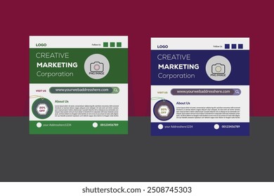 Publicación en redes sociales y Plantilla de Anuncio de Web corporativo