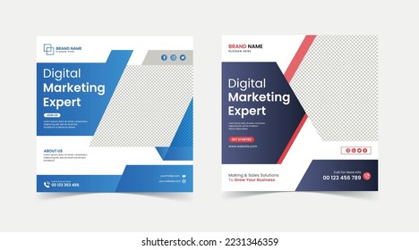 plantilla de promoción de marketing digital creativo y venta de negocios en medios sociales