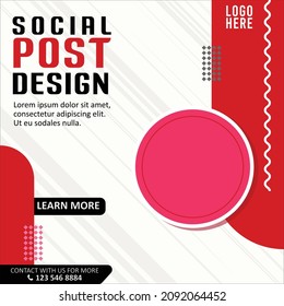 Social Media Post Design Abstract Red Themed Free