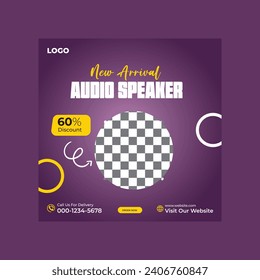 Social Media Post Design | Audio Speaker Post Templates | Social Media Post Templates Design