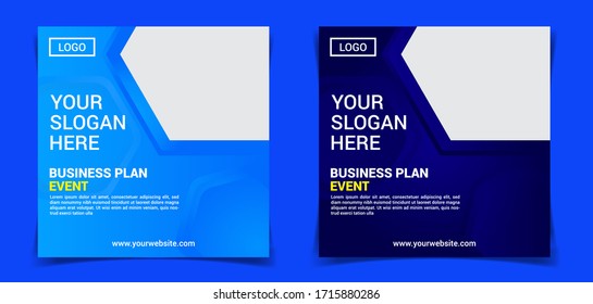 Social media post design with awesome background and color combination, business post design with planning. Square templates for publications and advertising.