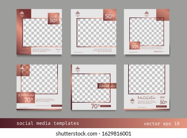 Social media post, design backgrounds for social media template Set of post frame cover. Template feed for social media