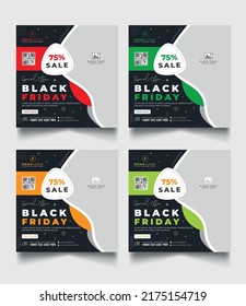Social media post design. Black Friday or offer posts for increased sales