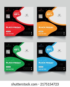 Social media post design. Black Friday or offer posts for increased sales
