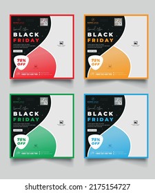 Diseño de publicaciones en medios sociales. Viernes Negro u ofrecer posts para aumentar las ventas