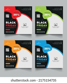 Social media post design. Black Friday or offer posts for increased sales