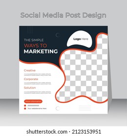 Social media post design for business advertisement, Healthcare post design, square flyer poster, vector social media template, abstract banner template.