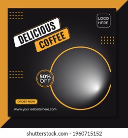 social media post design for coffee vector design.