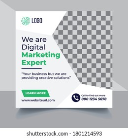 Social Media Post Design, Corporate Business Social Media Banner, Digital Business Marketing Banner