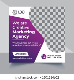 Social Media Post Design, Corporate Business Social Media Banner, Digital Business Marketing Banner
