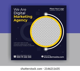 Social media post design for a creative digital business agency. Promotional banner design. Corporate advertising.