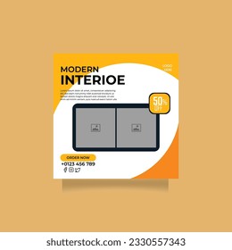 social media post design with creative illustrator font colored business web banner interior template new arrival product advertisement .