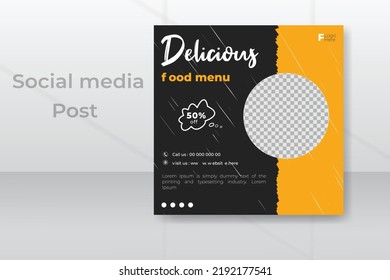 Social media post design for delicious food