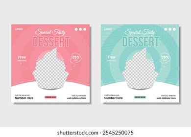 Social media post design or Delicious cake social media post design