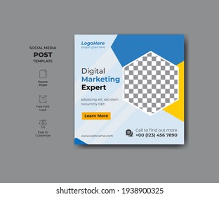 Social media post design for digital marketing.