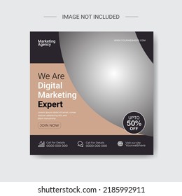 Social media post design for digital marketing agency premium vector