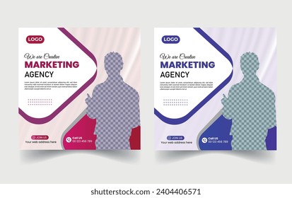 Publicación en medios sociales Diseño para agencia de marketing digital