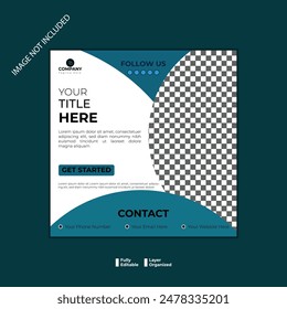 Social media post design, Digital marketing agency and corporate social media post design, square web banner design template