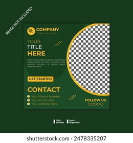 Social media post design, Digital marketing agency and corporate social media post design, square web banner design template