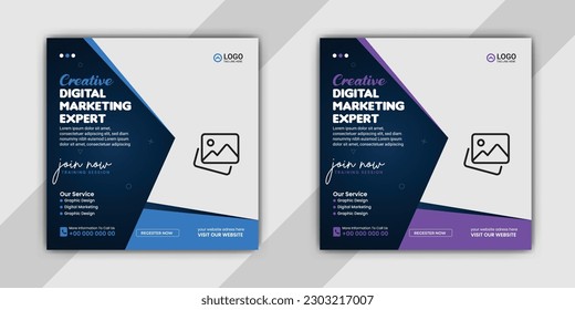 Social Media Post Design for Effective Digital Marketing Webinars,
Creative Banner Template for Digital Business Marketing on Social Media