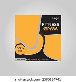Social media post design with Gym Fitness