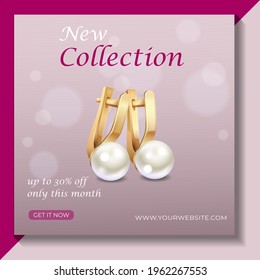 social media post design for jeweler vector design.