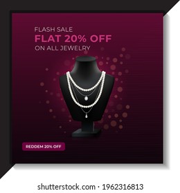 Social Media Post Design For Jewelry Vector Design. 