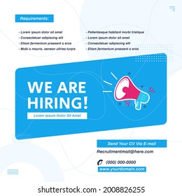 Social Media Post design. Job recruitment design for companies or agency. Good template for advertising on social media. banner,poster, brochure,flyer,announcement