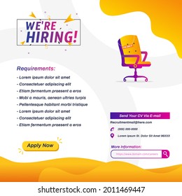 Social Media Post Design. Job Recruitment Design For Companies Or Agency. Good Template For Advertising On Social Media.banner,poster, Brochure,flyer,announcement