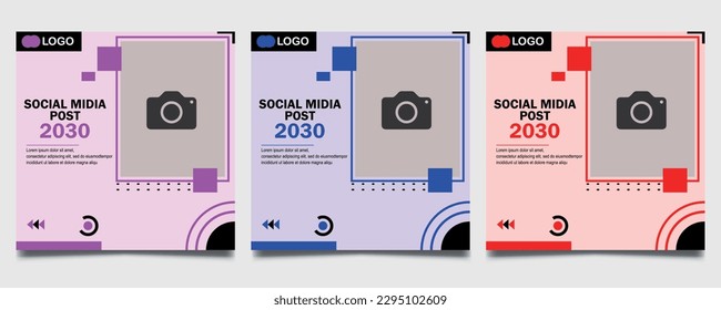 Social media post design. marketing social media post template. social media post banner design set.