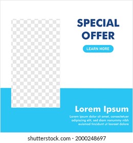 diseño de publicaciones en medios sociales. banner de promoción. plantilla de diseño vectorial de uso inmediato.