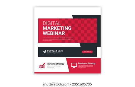 Social media post design. Promotional banner template. digital marketing agency and corporate social media banner.