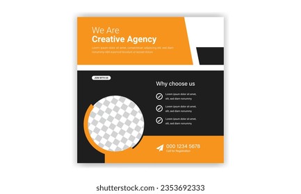 Social media post design. Promotional banner template. digital marketing agency and corporate social media banner.