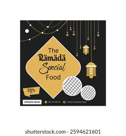 Social media post design with Ramadan special food