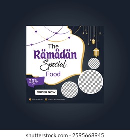 Social media post design with Ramadan special food